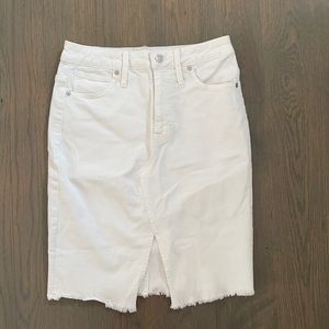 Madewell white denim skirt